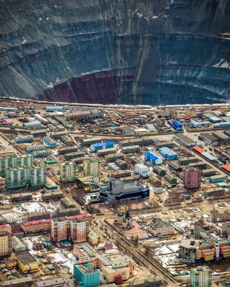 “Diamond mine in Mirny, Russia.”