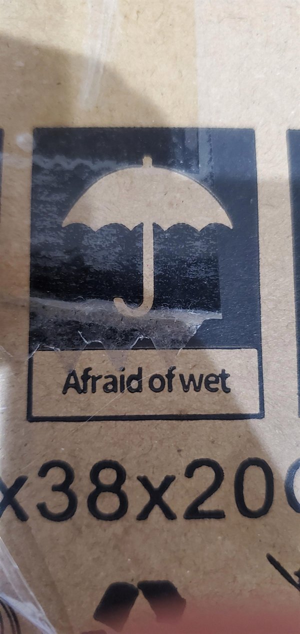 sign - Afraid of wet x38x200