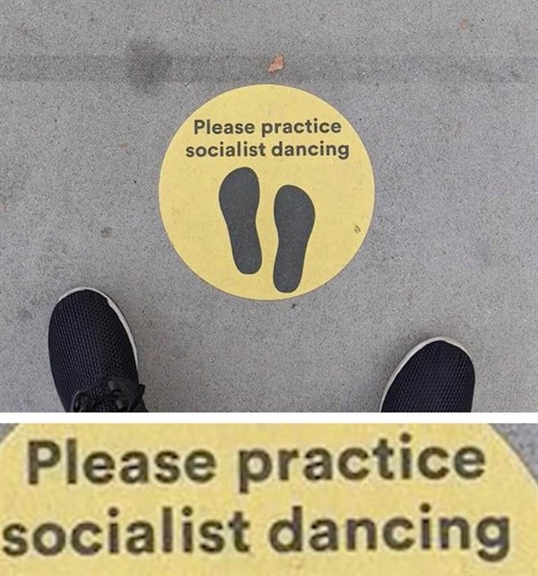 sign - Please practice socialist dancing Please practice socialist dancing