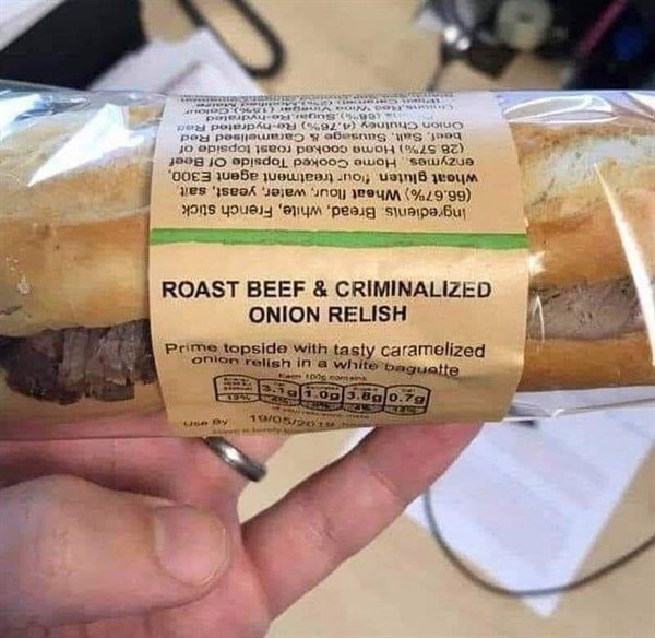 criminalized onion relish - Logisol w Blo Br'S Do Ed effonbug gym e uj usija Udlu pzijowejeo kisen yum episco, ond Hsney Noino Gezivniwin 81238 Isvos Ingredienis. Bread, white, French stick 66.67% Wheat flour, water, yeast, sait wheat gluten four treatmen