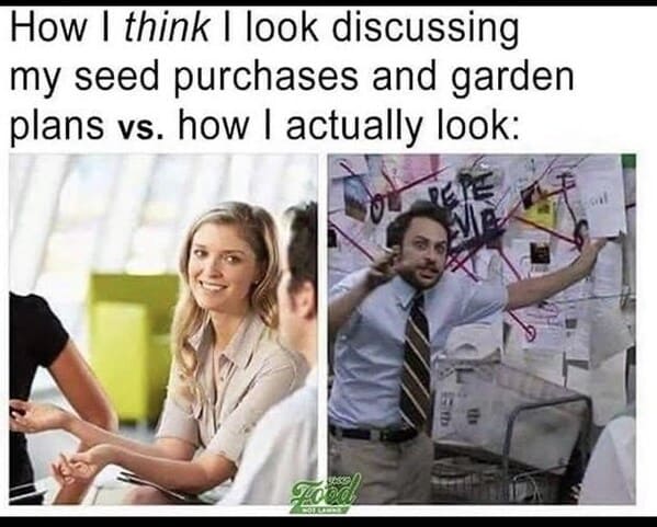 funny memes instagram - How I think I look discussing my seed purchases and garden plans vs. how I actually look th