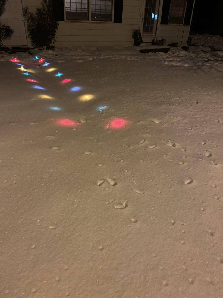 “The way my Christmas lights look under the snow!”