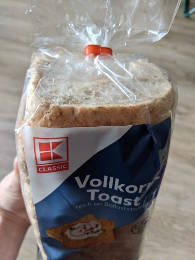 “This toast bread in Germany sold without the end slices.”