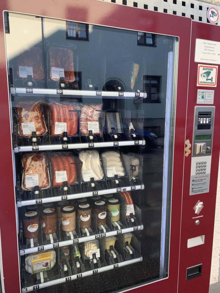 “A Meat Vending Machine found in Rosenheim, Germany.”
