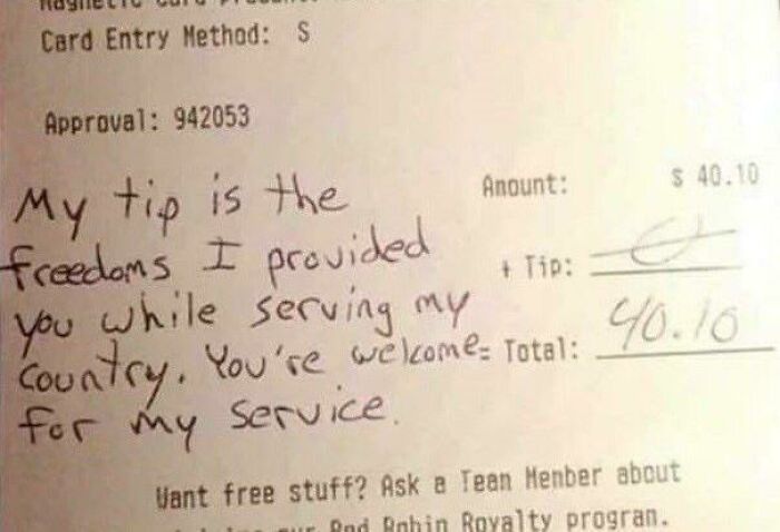 30 Trashy Tips Left By Customers.