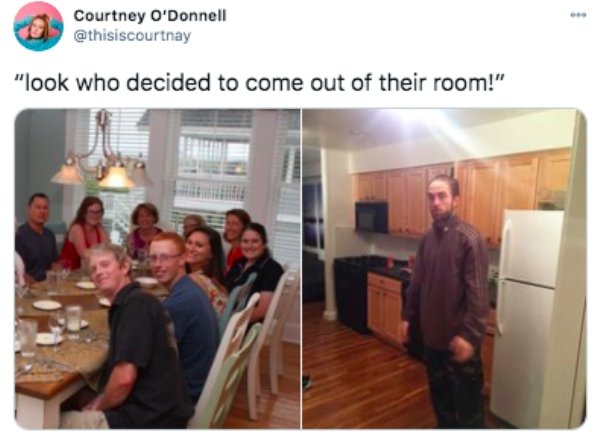 robert pattinson meme - Courtney O'Donnell "look who decided to come out of their room!"