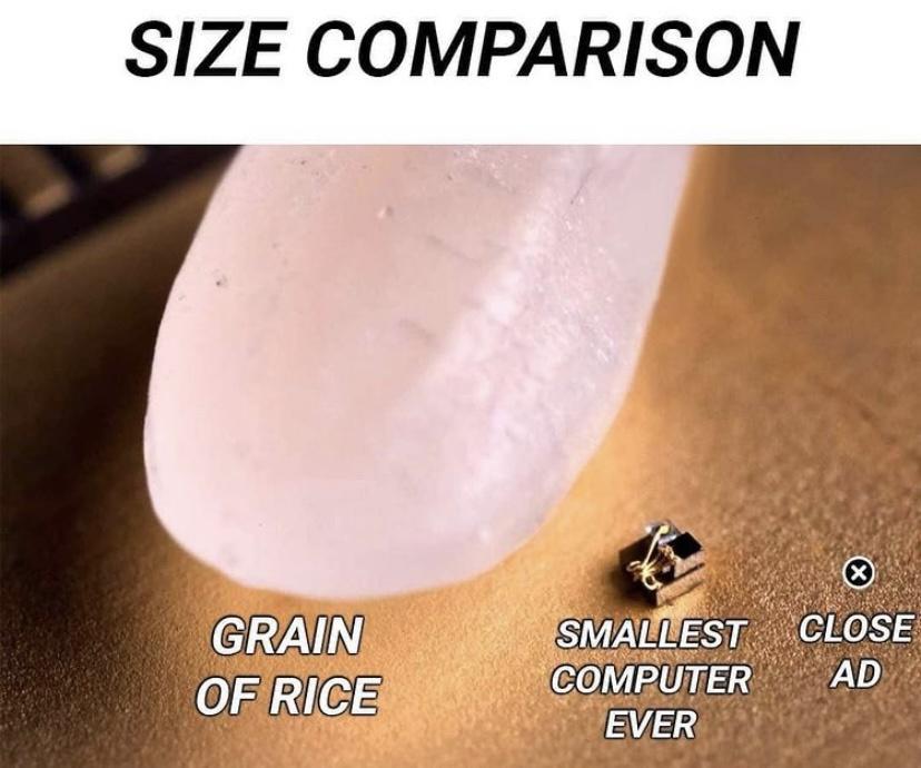 nail - Size Comparison Grain Of Rice Smallest Close Computer Ad Ever
