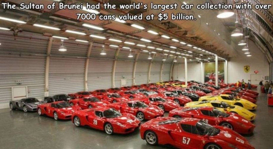world biggest car collection - The Sultan of Brunei had the world's largest car collection with over 7000 cars valued at $5 billion. 29 57