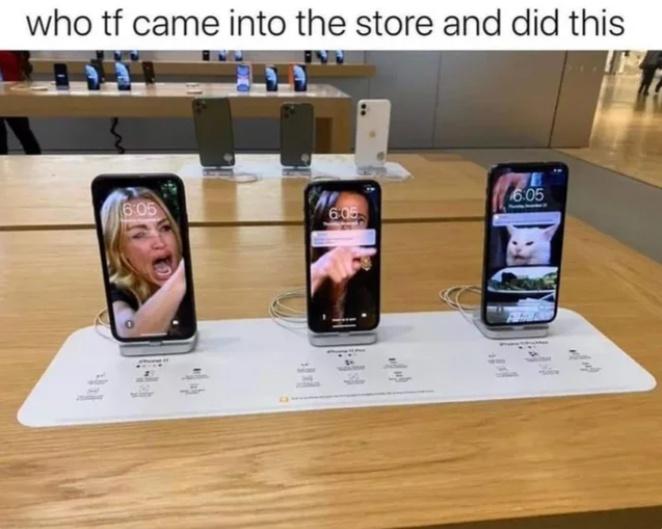 apple monopoly meme - who tf came into the store and did this 605 het