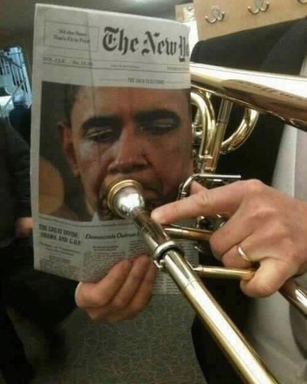 obama playing trombone - The New