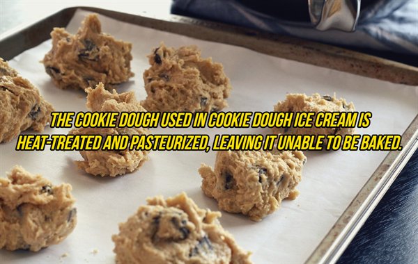 The Cookie Dough Used In Cookie Dough Ice Creamis Heat Treated And Pasteurized, Leavingit Unable Tobebaked.