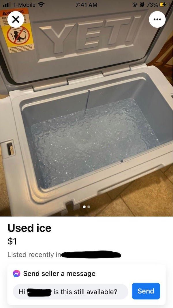 washing machine - 1 TMobile @ 73% Vet Used ice $1 Listed recently in Send seller a message Hi is this still available? Send