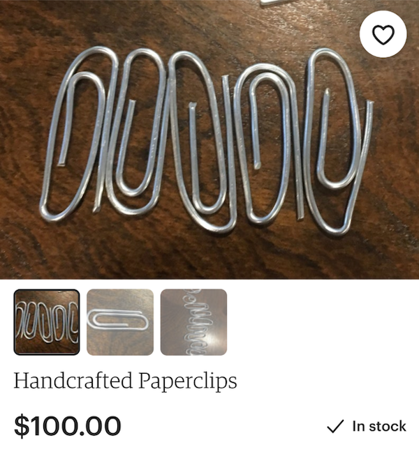 metal - Doloq Handcrafted Paperclips $100.00 In stock