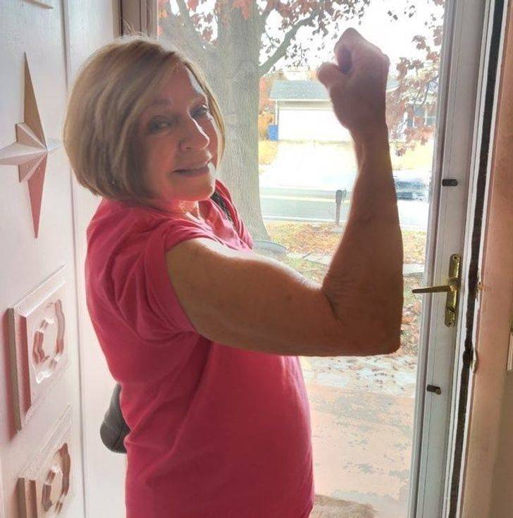 “I just found out that my grandmother has spent some time hitting the weights, she turns 85 next week...”