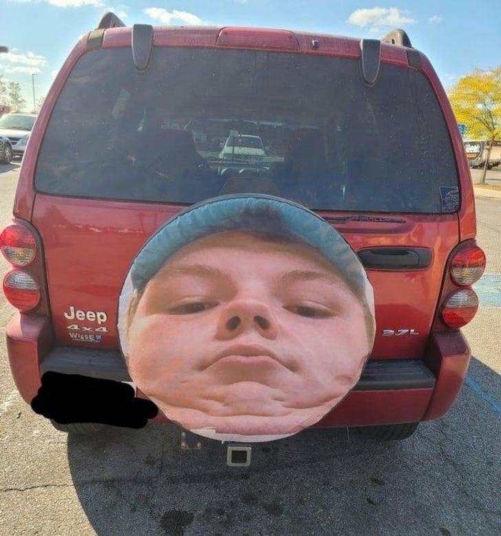 “This brave man made a tire cover that I absolutely adore.”