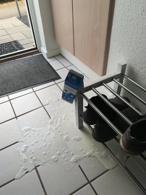 funny fail photos - milk spilled on floor