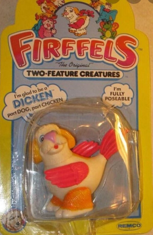 snack - Firefels "The Original" TwoFeature Creatures I'm glad to be a I'm Fully Poseable Dicken part Dog, part Chicken Remco