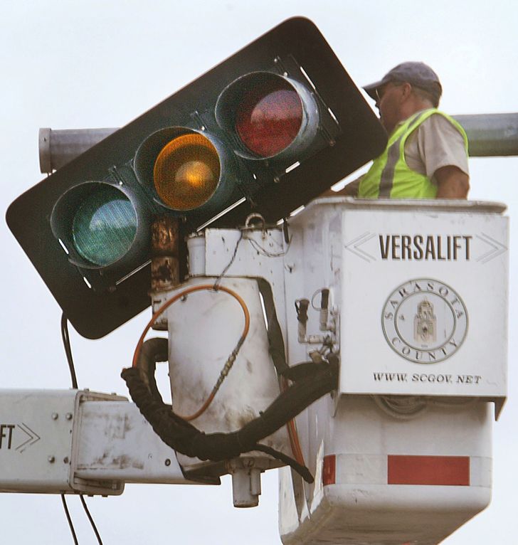 A traffic light is probably bigger than you are.