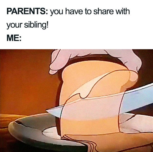 sibling memes - Parents you have to with your sibling! Me