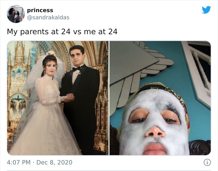 tradition - princess My parents at 24 vs me at 24