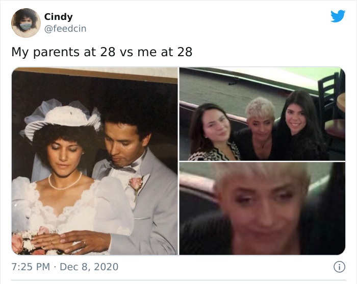 selfie - Cindy My parents at 28 vs me at 28