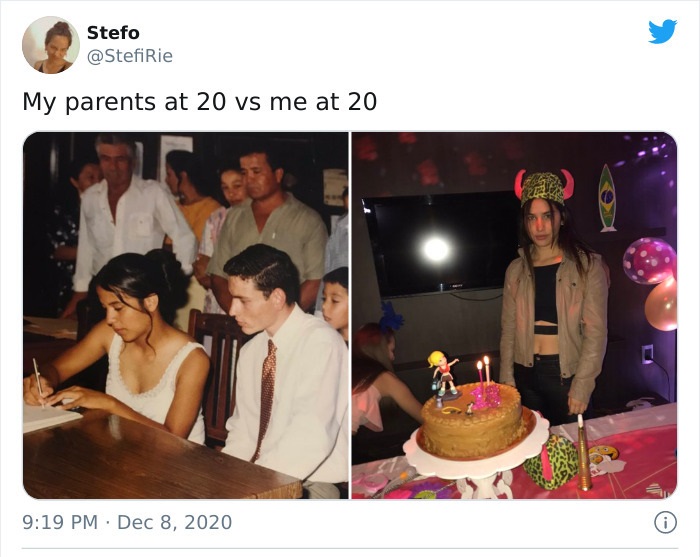 party - Stefo My parents at 20 vs me at 20