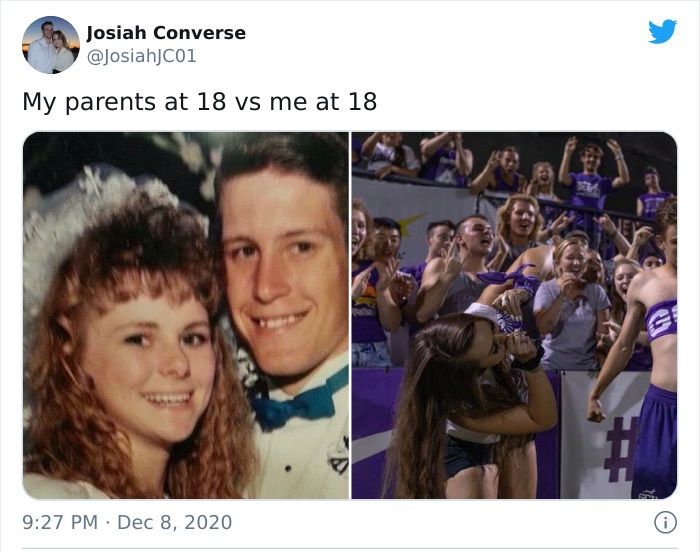 cabelos brancos - Josiah Converse My parents at 18 vs me at 18