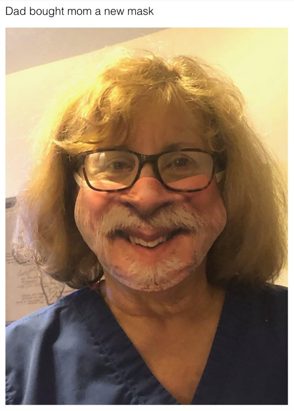 reddit funny face mask - Dad bought mom a new mask