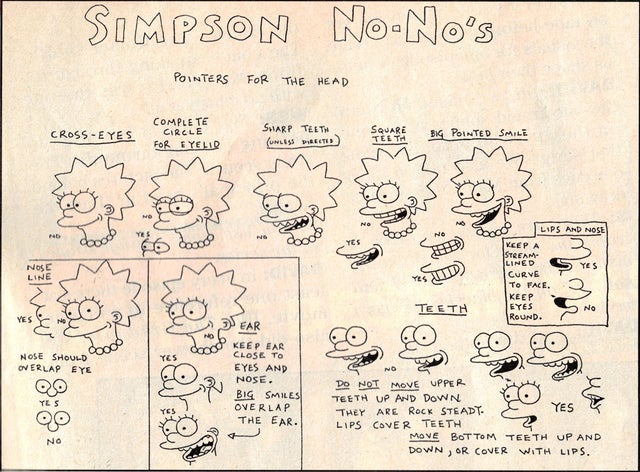 simpsons animation style - Simpson NoNo's Pointers For The Head Complete Circle For Eyelid Sharp Teeth CrossEyes Square Teeth Bkg Pointed Smile Unless Petit No Lips And Nose Yes Pd No Sooooo doood 2000 Yes Hd Yes Nose Line Yes Kcepa Stream Lined Curve To 