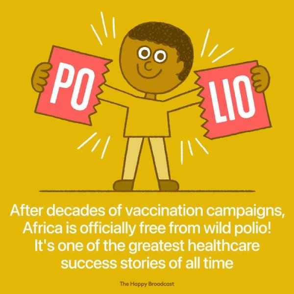 human behavior - Po Lio After decades of vaccination campaigns, Africa is officially free from wild polio! It's one of the greatest healthcare success stories of all time The Happy Broadcast