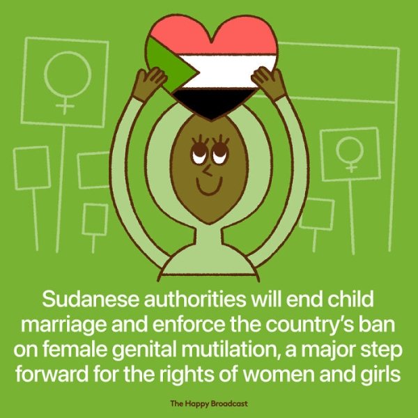 cartoon - O Sudanese authorities will end child marriage and enforce the country's ban on female genital mutilation, a major step forward for the rights of women and girls The Happy Broadcast