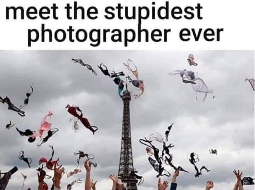 funny pictures - eiffel tower with topless women meet the stupidest photographer ever