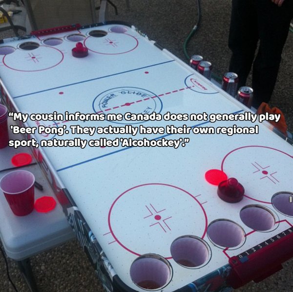 funny pictures - air hockey beer pong alcohockey