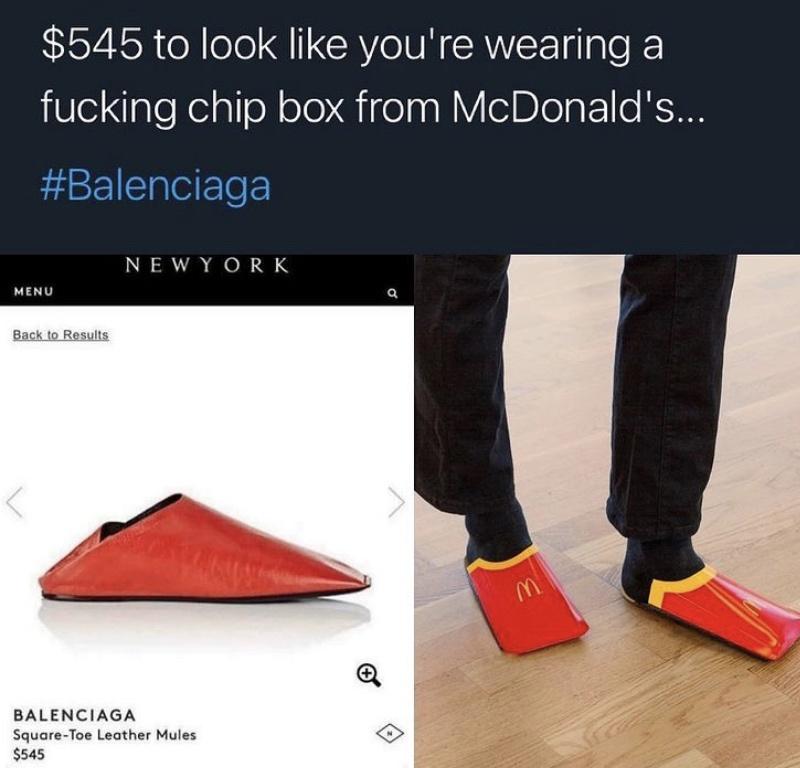 funny pictures - $545 to look you're wearing a fucking chip box from McDonald's...
