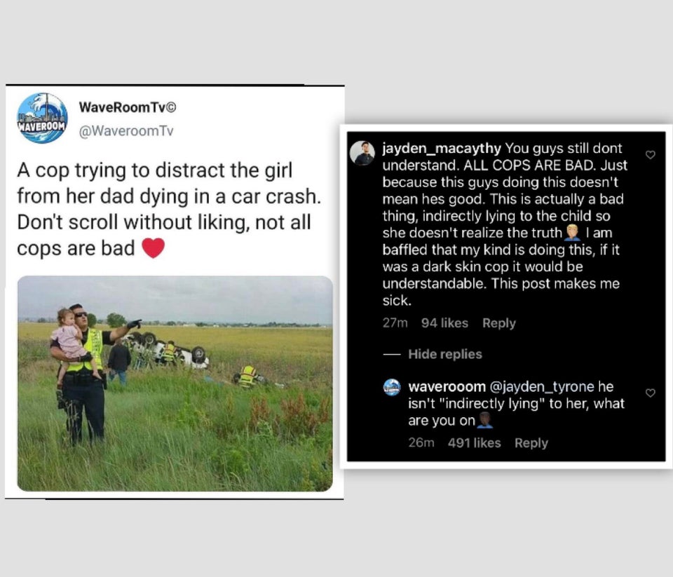 grass - Waveroom WaveRoom Tv Tv A cop trying to distract the girl from her dad dying in a car crash. Don't scroll without liking, not all cops are bad jayden_macaythy You guys still dont understand. All Cops Are Bad. Just because this guys doing this does