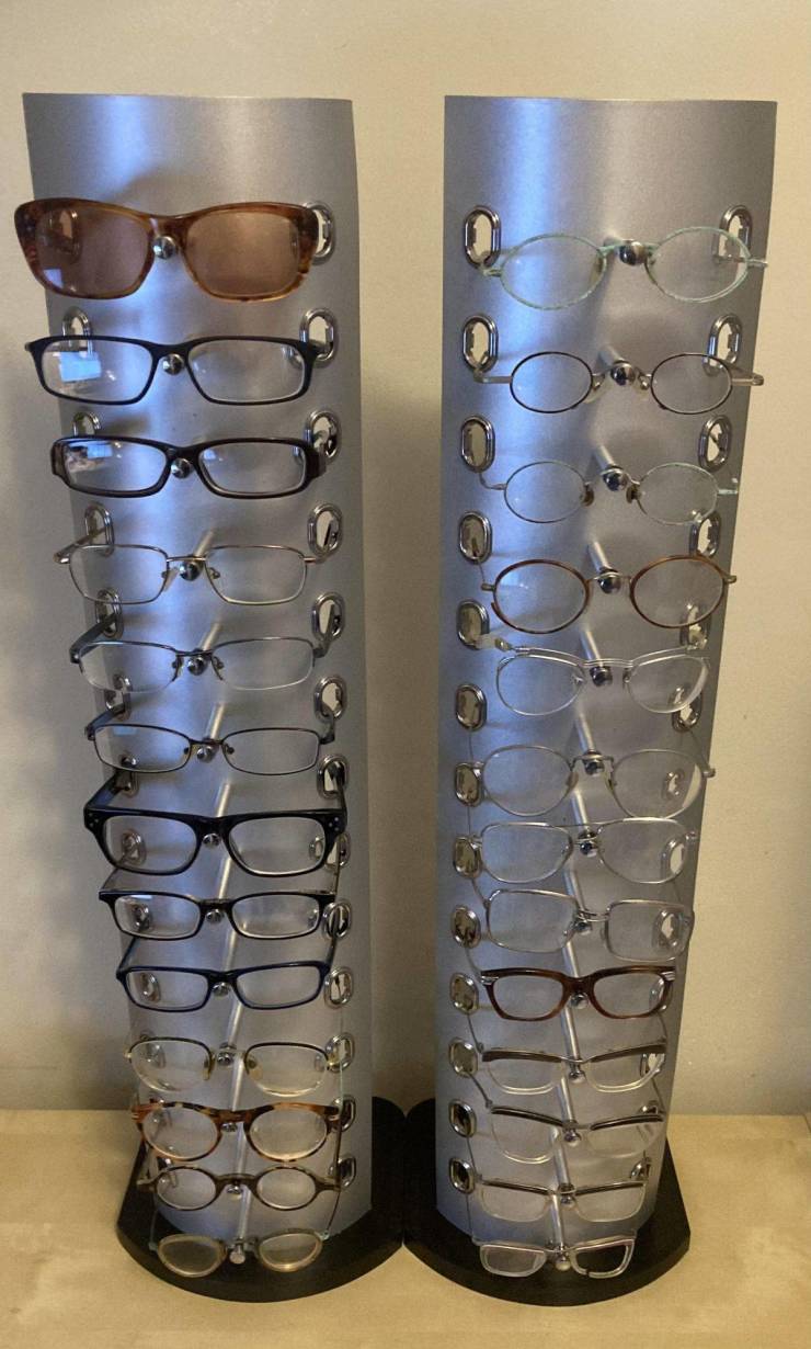 “My dad kept all glasses he's ever worn since 1964.”