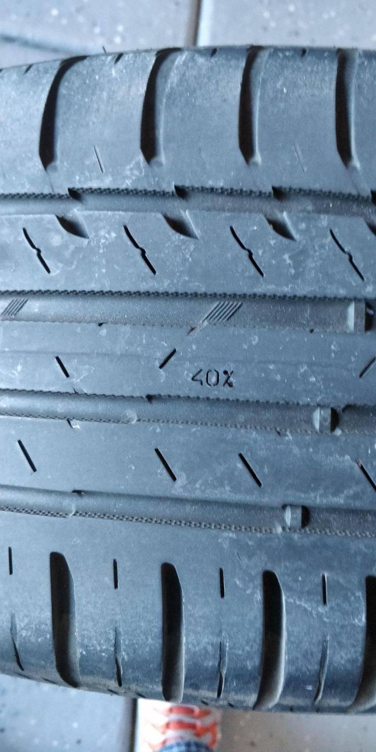 “My tires have percentages cast into the rubber that slowly appear the more miles you drive so you know how much tread depth is remaining.”