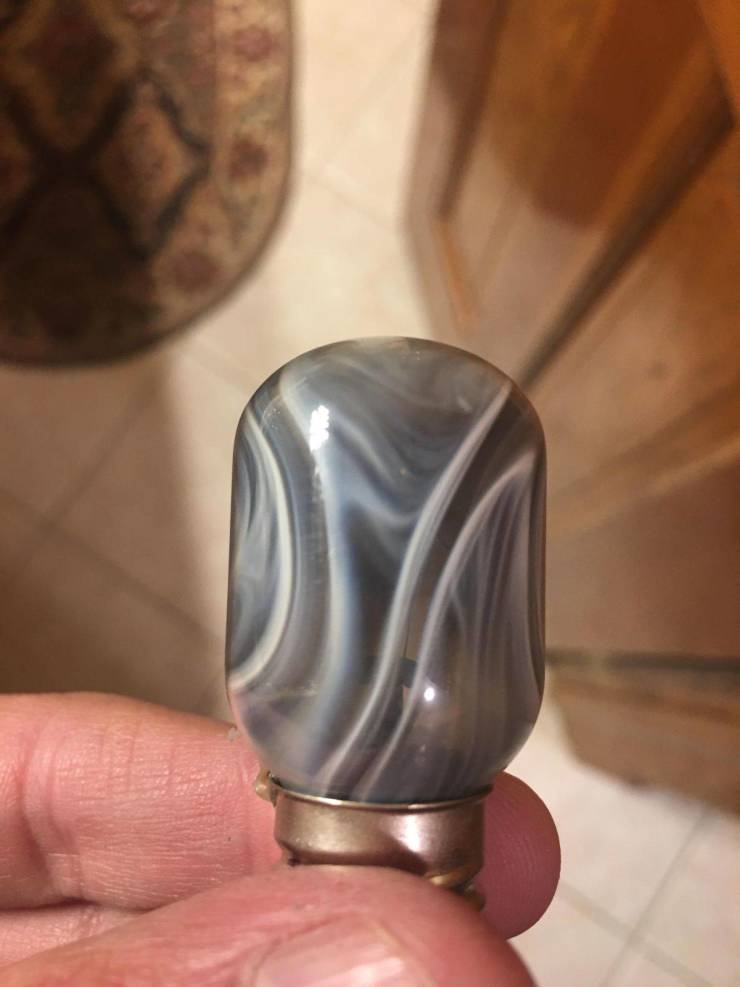 “Burned out microwave bulb left this smoke pattern inside.”