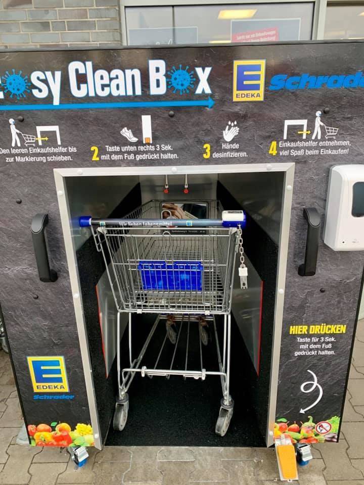 “Shopping cart cleaning machine in Germany.”