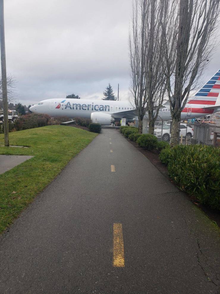 “Had to wait for a plane to cross the walking path I use.”