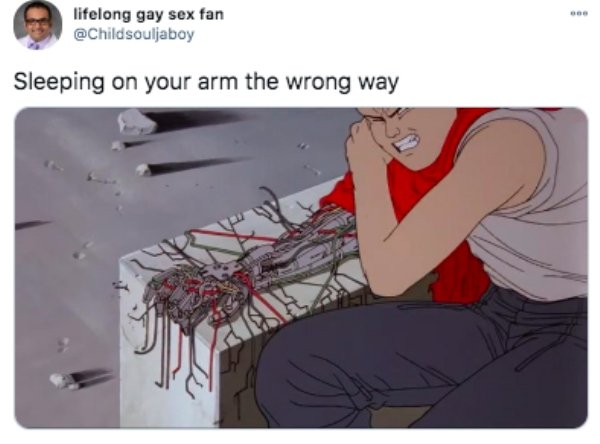 cartoon - lifelong gay sex fan Sleeping on your arm the wrong way