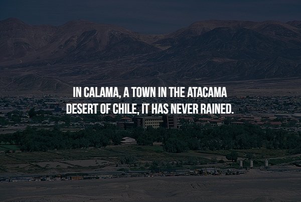 sky - In Calama, A Town In The Atacama Desert Of Chile, It Has Never Rained.