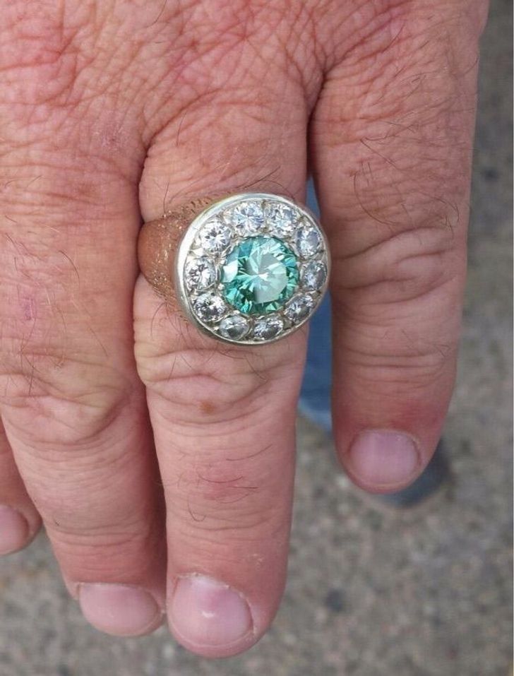 “My boss wears his $50,000 green diamond ring to work, laying asphalt.”