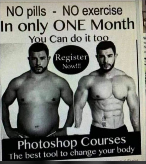 only one month you can do - No pills No exercise In only One Month You Can do it too Register Now!!! Photoshop Courses The best tool to change your body