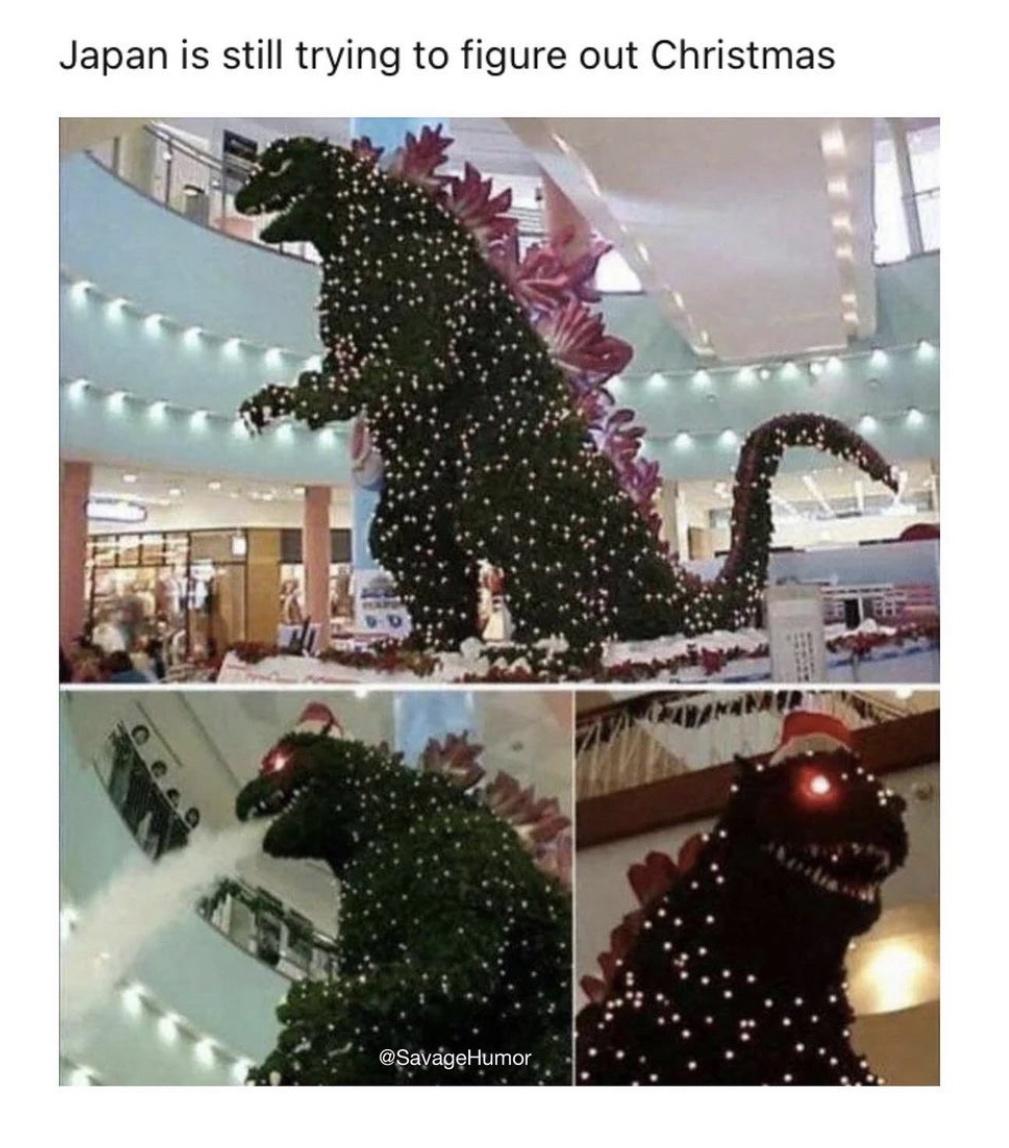 godzilla christmas tree - Japan is still trying to figure out Christmas