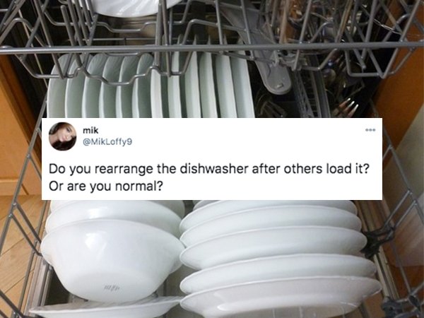 mik Do you rearrange the dishwasher after others load it? Or are you normal?