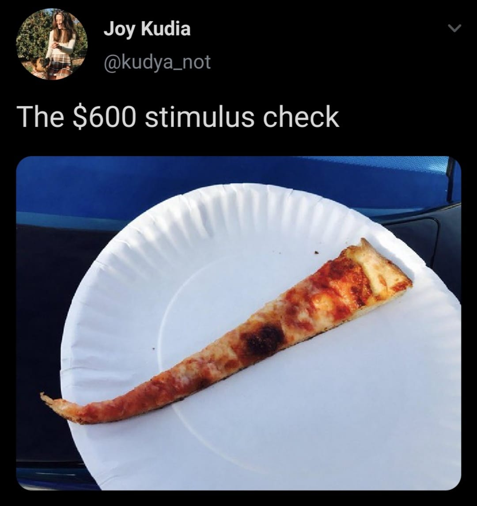 Food - Joy Kudia The $600 stimulus check