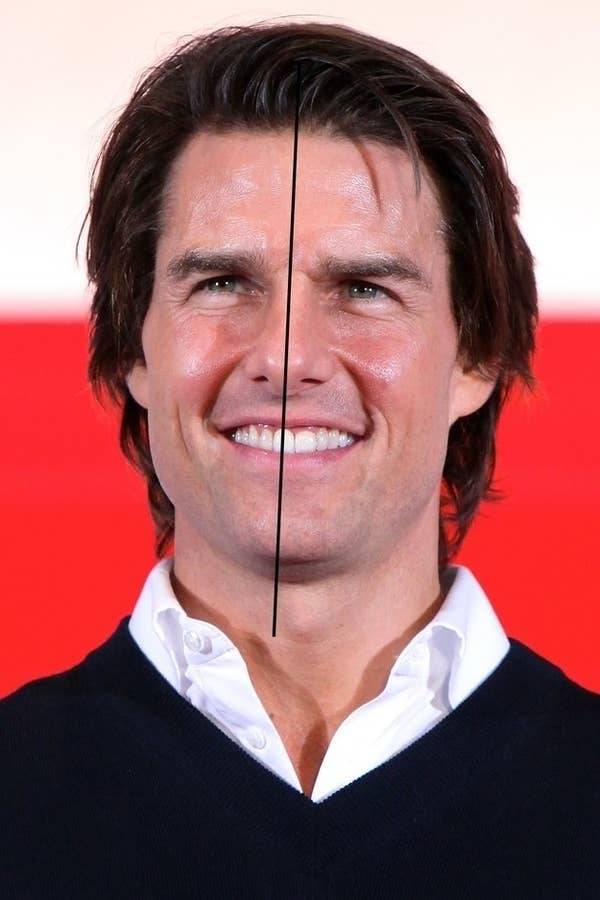 Tom Cruise has an asymmetrical face.