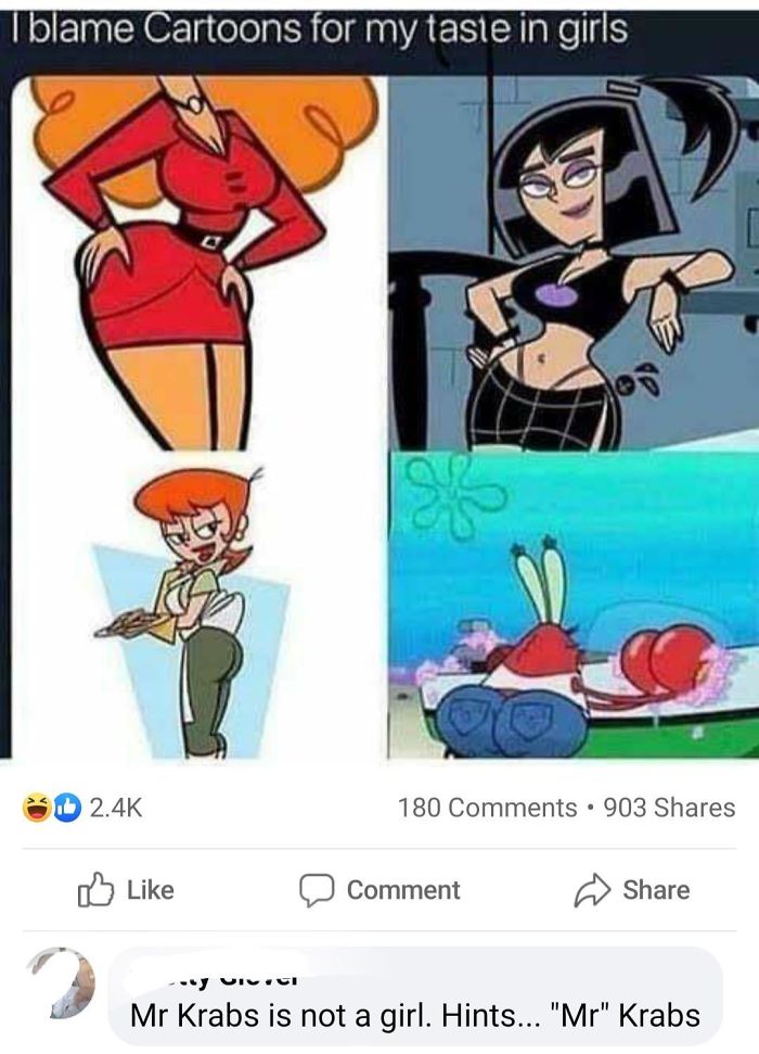 thicc mr krabs - I blame Cartoons for my taste in girls b 180 903 0 Comment Uici Mr Krabs is not a girl. Hints... "Mr" Krabs