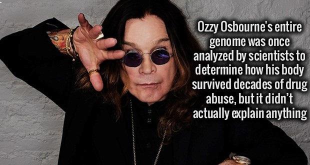 Day Ozzy Osbourne's entire genome was once analyzed by scientists to determine how his body survived decades of drug abuse, but it didn't actually explain anything